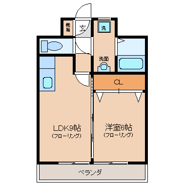 間取り図：左右対称のお部屋もございます。